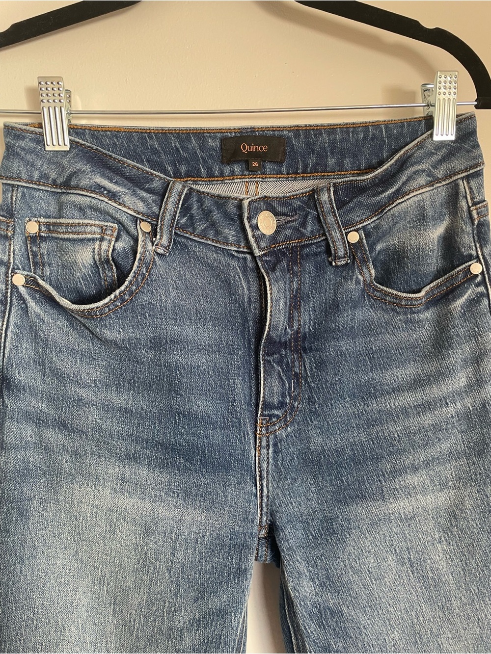 Quince Bella Stretch Relaxed Straight Jeans in Atlantic Blue - Picture 2 of 4